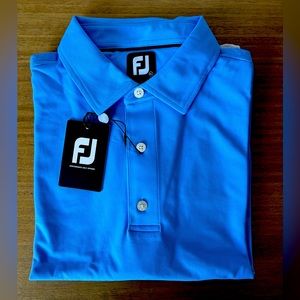 Brand new blue Footjoy performance stretch golf shirt, with tags, size XL